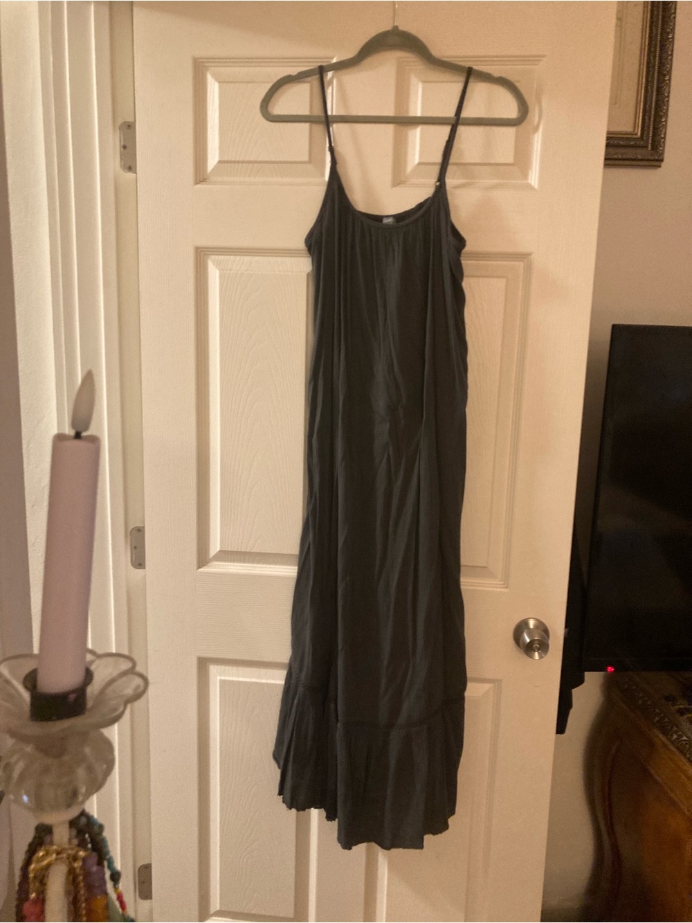 aerie Black Maxi Slip Dress